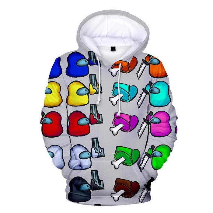 Adult Style-08 Impostor Crewmate Among Us Cartoon Game Unisex 3D Printed Hoodie Pullover Sweatshirt
