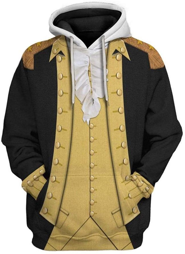 George Washington 1 Black Gold Historical Figure Unisex 3D Printed Hoodie Pullover Sweatshirt