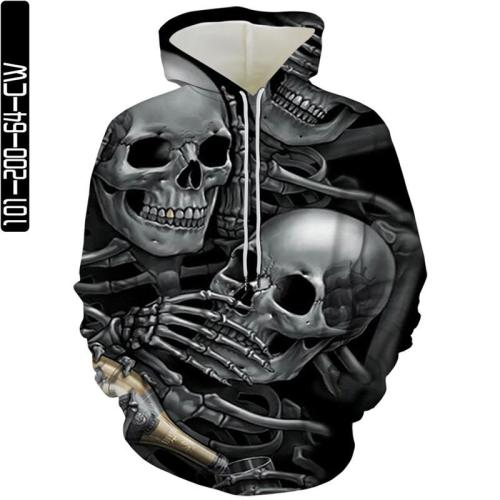 Skull Man Cover Mouth Laugh Movie Cosplay Unisex 3D Printed Hoodie Sweatshirt Pullover