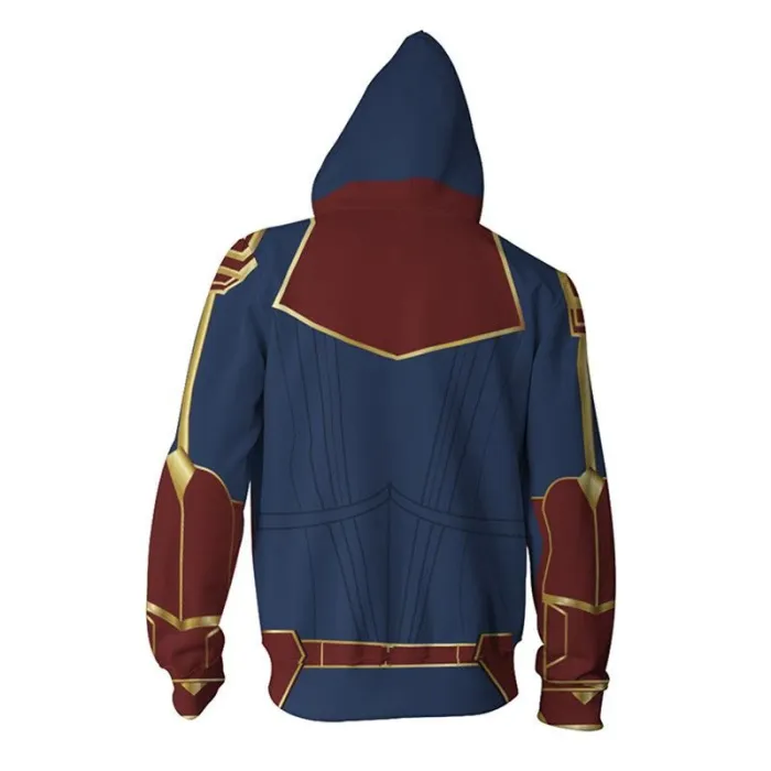 Captain Marvel Anime Style 7 Green Cosplay Unisex 3D Printed Hoodie Sweatshirt Jacket With Zipper