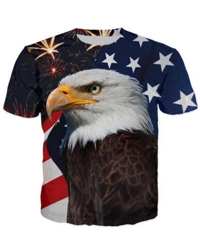 Fireworks Eagle Usa Flag T-Shirt