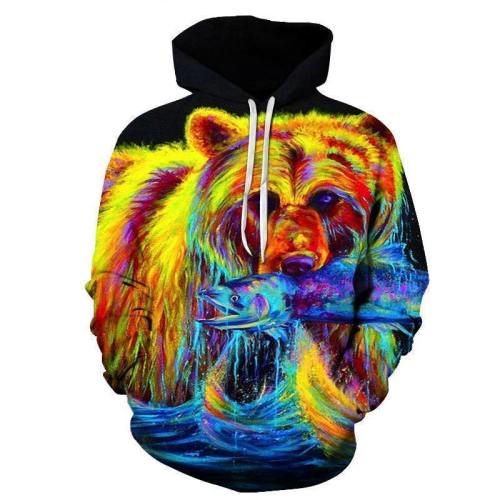 Grizzly Bear 3D Sweatshirt Hoodie Pullover