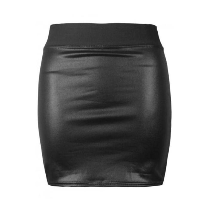 Black Leather Pencil Skirt