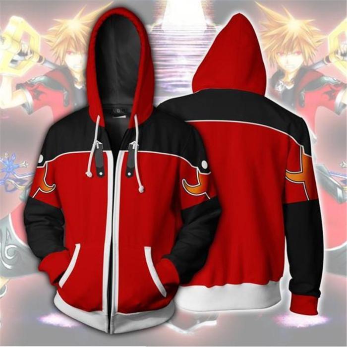 Kingdom Hearts Game Red Sora Brave Form Cosplay Unisex 3D Printed Hoodie Sweatshirt Jacket With Zipper