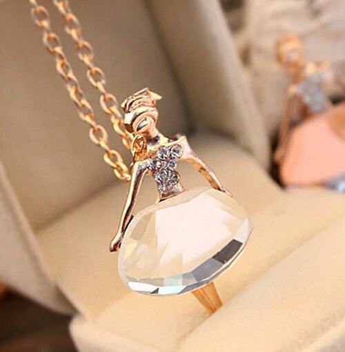 Shiny Crystal Ballet Necklace