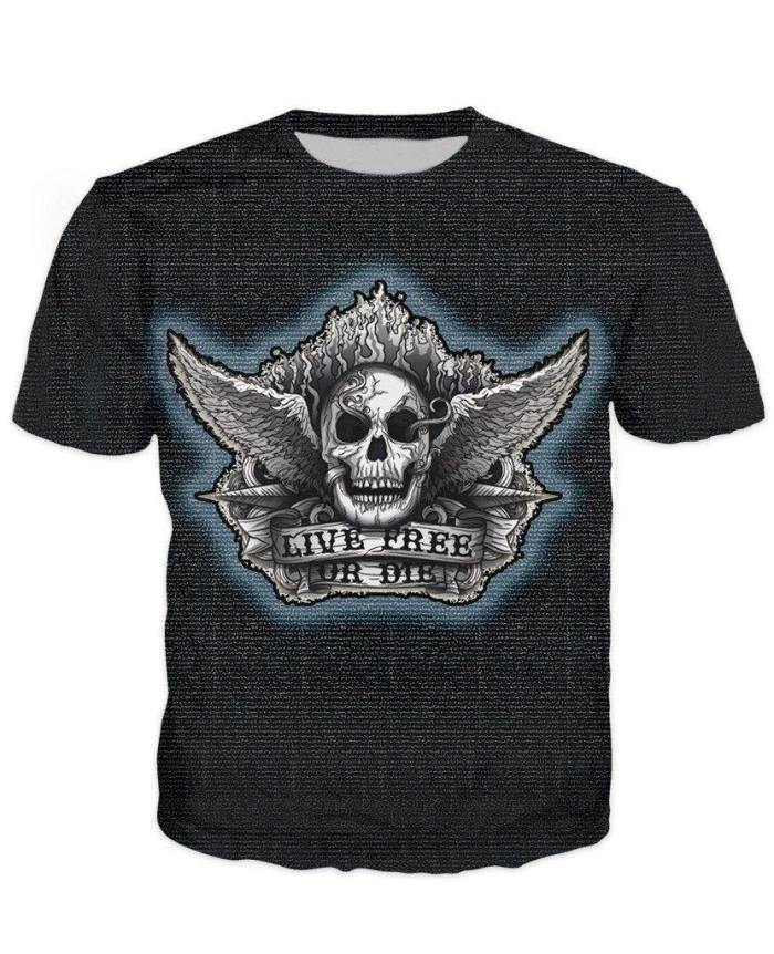 Live Free Or Die - Usa Skull Shirt