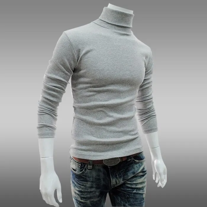 Men'S Winter Warm High Neck Pullover Jumper Sweater