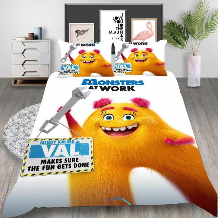 Monsters At Work Cosplay Bedding Set Duvet Cover Pillowcases Halloween Home Decor