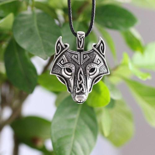 Nordic Wolf Steel Necklace