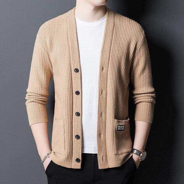 High Quality Business Knitted Cardigan Casual Woolen Sweater