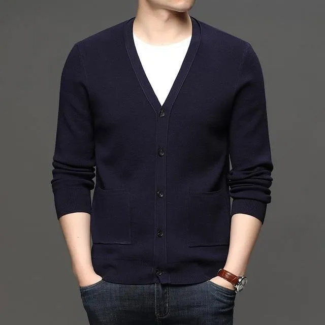 Men'S Business Cardigan Casual Style Knitting Sweater