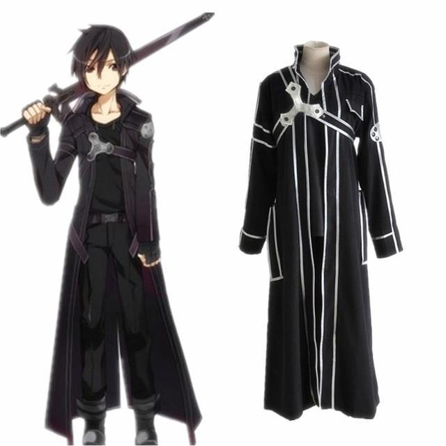 Anime Sword Art Online Kirito Cosplay Costume Fancy Halloween Costumes For Adult Men Kirito Sao Kirigaya Kazuto Costume Suit