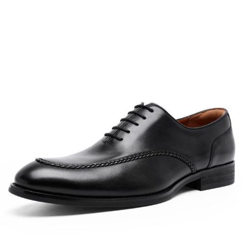 Genuine Leather Business Men Dress Shoes Retro Patent Leather Oxford Shoes