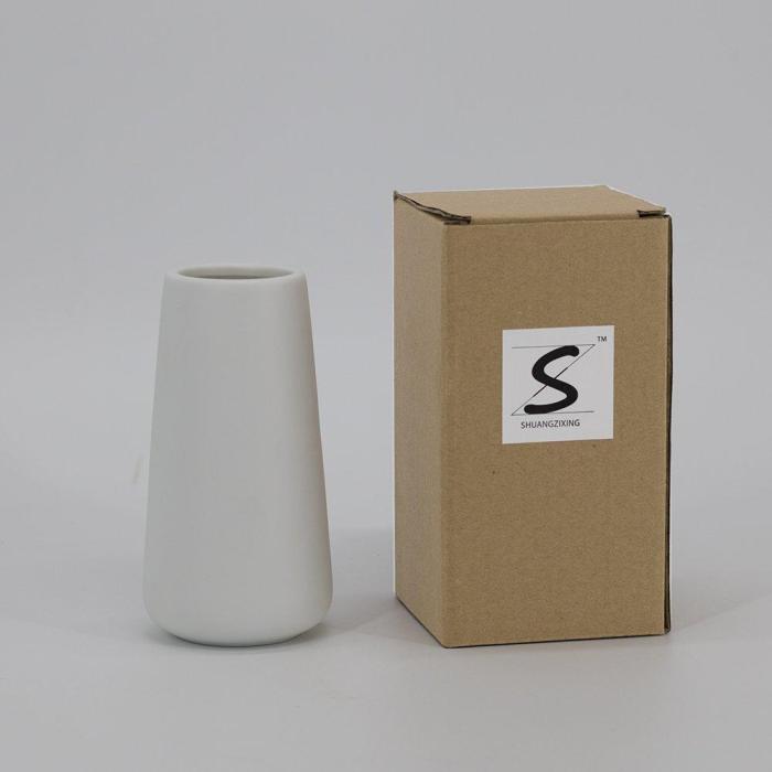 Szx White Ceramic Vases Minimalist Style Decoration For Home Office Desktop, Ideal Gifts For Friends & Family (Small Size) #1-White