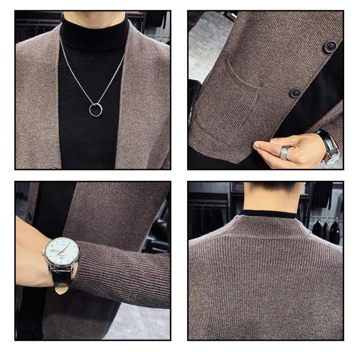 Mens Business Cardigan Loose Casual Sweater For Workplace