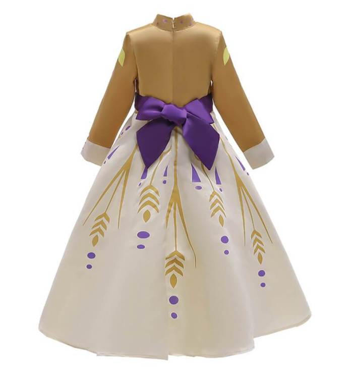 Kids Frozen Princess Anna Dress Halloween Cosplay Costume Outfit