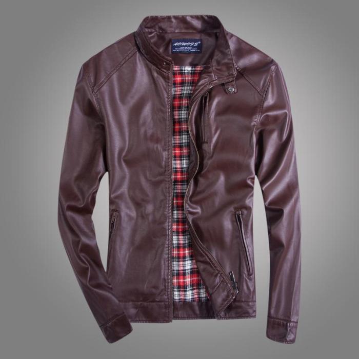 Casual Slim Leather Jacket