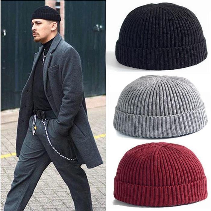 Men'S Street Versatile Knitted Wool Cap