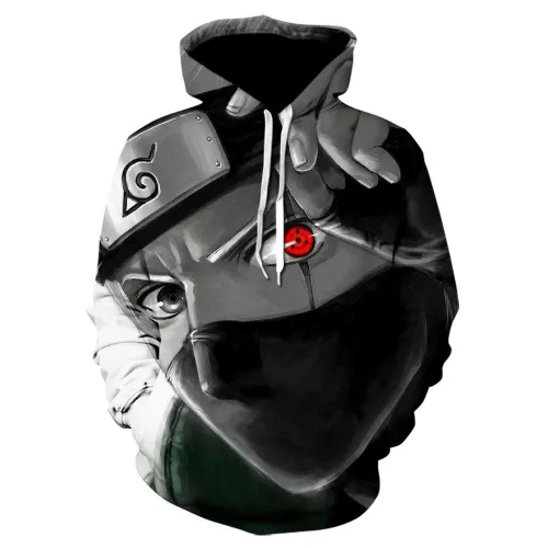 Harajuku Anime Hoodies Naruto Atake Kakashi 3D Printing Pullover Sweatshirt