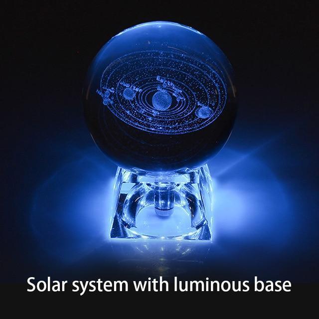 Engraved Galactic Solar System Crystal Ball Lamp