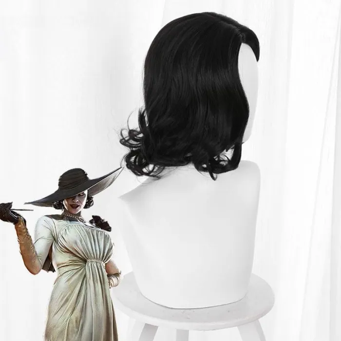 Resident Evil 8 Village Alcina Dimitrescu Vampire Lady Dimitrescu Black Cosplay Wig