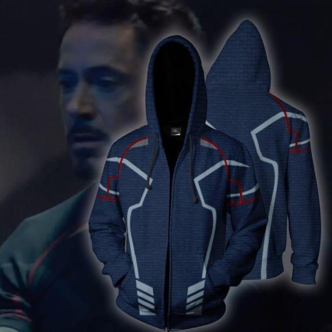 Avengers Movie Iron Man Style 9 Cosplay Unisex 3D Printed Hoodie Sweatshirt Jacket With Zipper