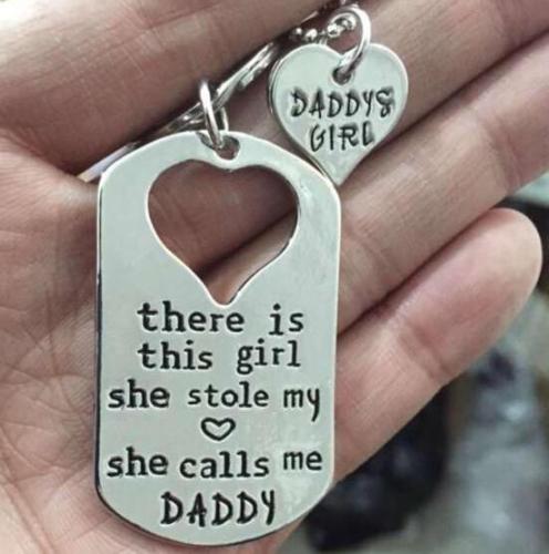 Daddy'S Girl Keychain & Necklace Set