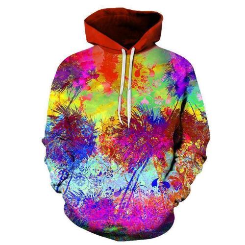 Colorful Flower Print 3D Sweatshirt, Hoodie, Pullover