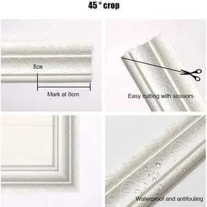 Self-Adhesive 3D Wall Edging Strip - 7.55 Feet