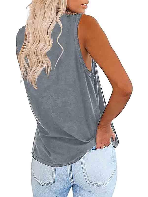 Plus Size Solid Casual Tank Top For Women