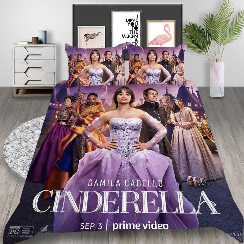 Cinderella Cosplay Bedding Set Duvet Cover Pillowcases Halloween Home Decor