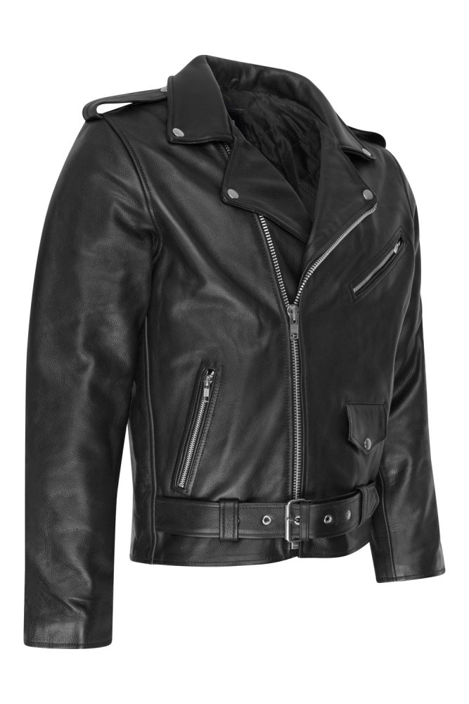 Mens Real Leather Brando Motorbike Motorcycle/Biker Jacket All Sizes