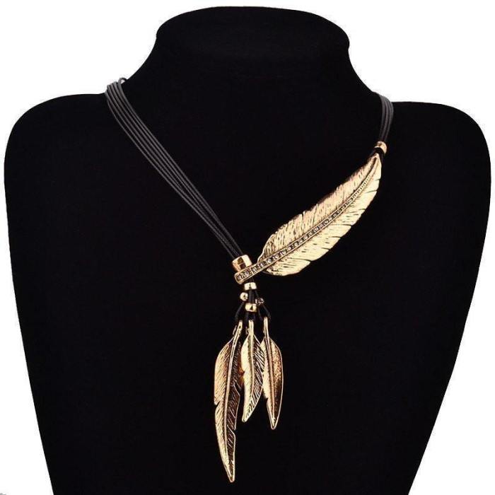 Trendy Bohemian Feather Necklace