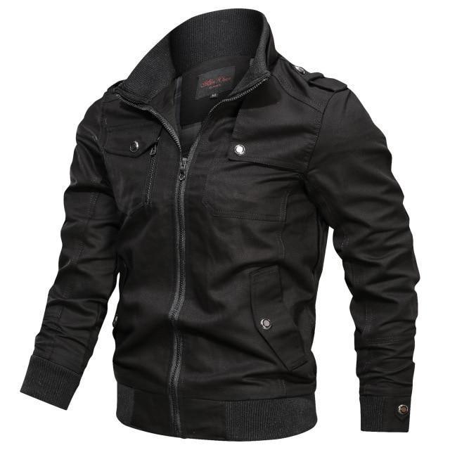 Mens Military Bomber Jacket Stand Collar Army Coat