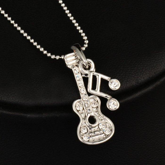 Guitar & Music Note Necklace
