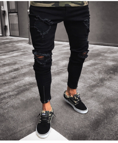 Slim Denim Cool Designer Brand Black Jeans