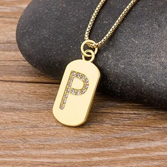 Personalized A-Z Letter Initial Rhinestone Necklace