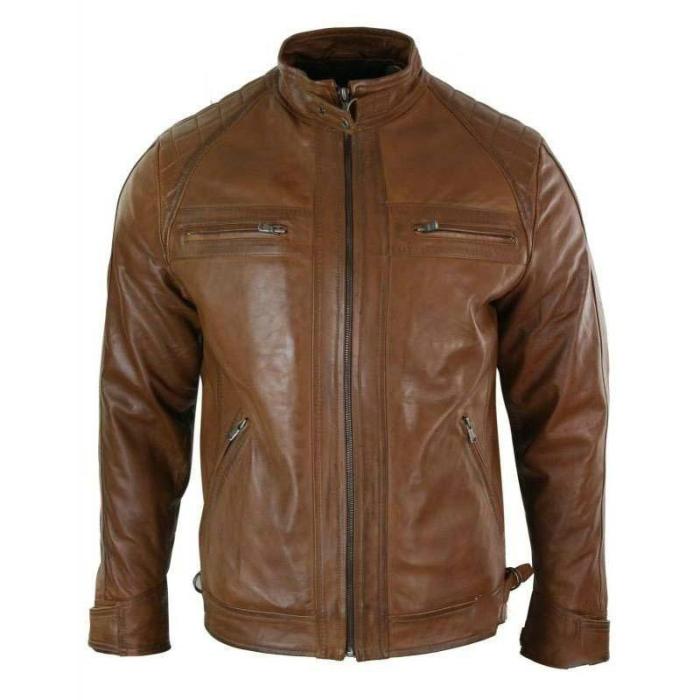 Spring Motorcycle Suit Stand Collar Leather Jacket