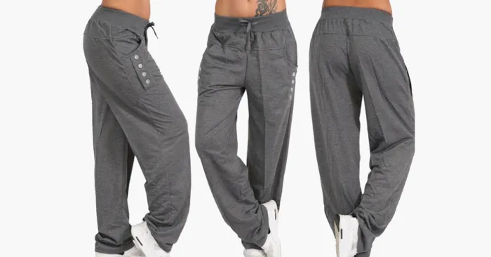 Casual High Waist Oversized Loose Leggings Sports Pants