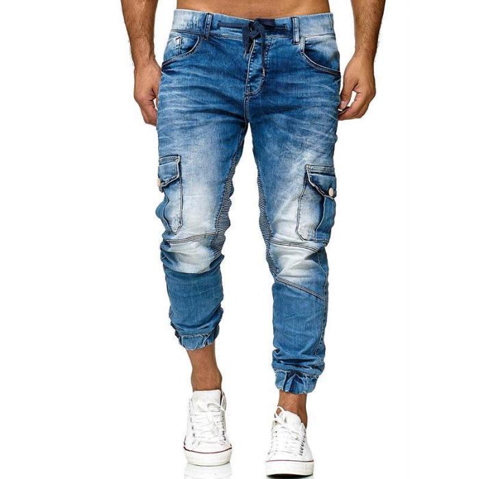Casual Drawstring Jeans For Men