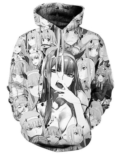 Darling In The Franxx Grey Girl Anime Unisex 3D Printed Hoodie Pullover Sweatshirt