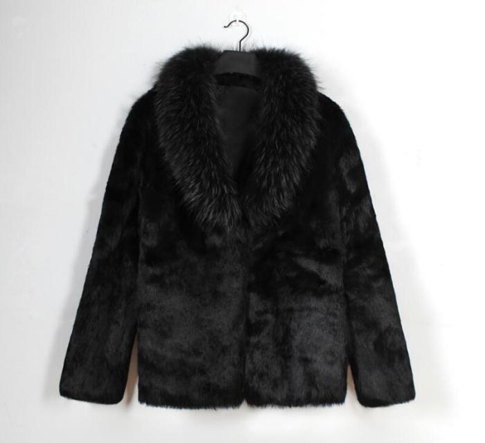 Autumn Winter Faux Mink Leather Jacket Thicken Warm Coat