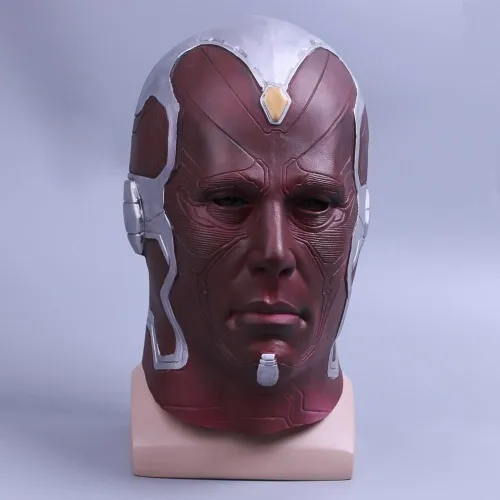 Avengers Vision Superhero Mask  Head Halloween Cosplay Helmet Latex