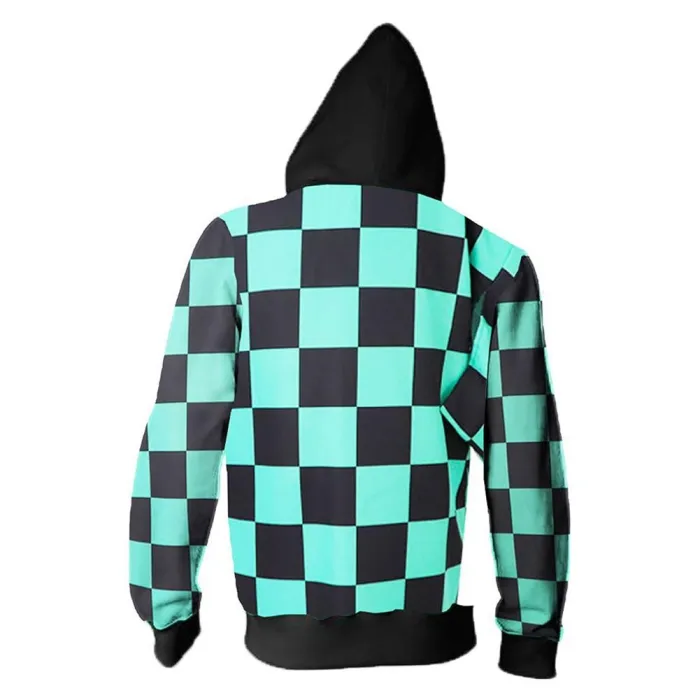 Unisex Demon Slayer: Kimetsu No Yaiba Kamado Tanjirou Kisatsutai Cosplay Hoodies Long Sleeve Zip Up Sweatshirt
