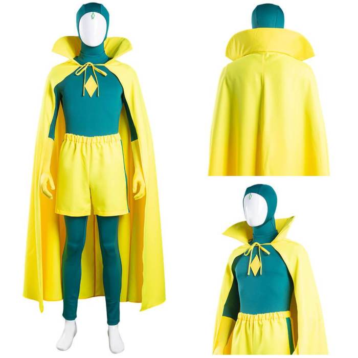 Wanda Superhero Vision Cosplay Costume Green Avenger Halloween Outfits