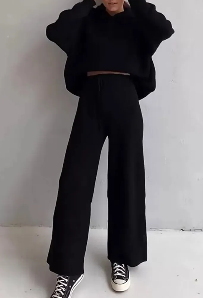 Sweatsuits For Women Plus Size Hoodie Wide Leg Pants Loungewear Set