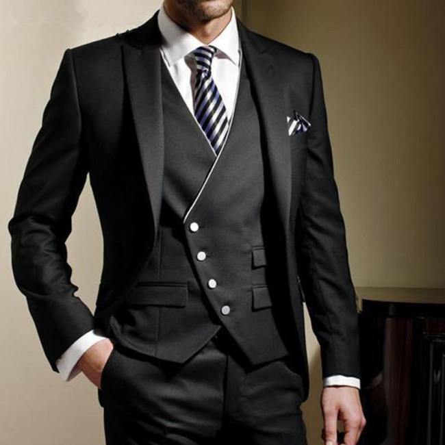 ( Jackets + Vest + Pants ) Fashion Groom Wedding Business 3 Piece Suits