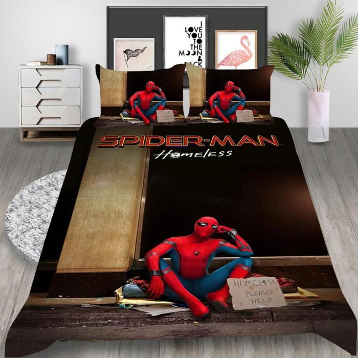 Spider-Man No Way Home Cosplay Bedding Set Duvet Cover Pillowcases Halloween Home Decor