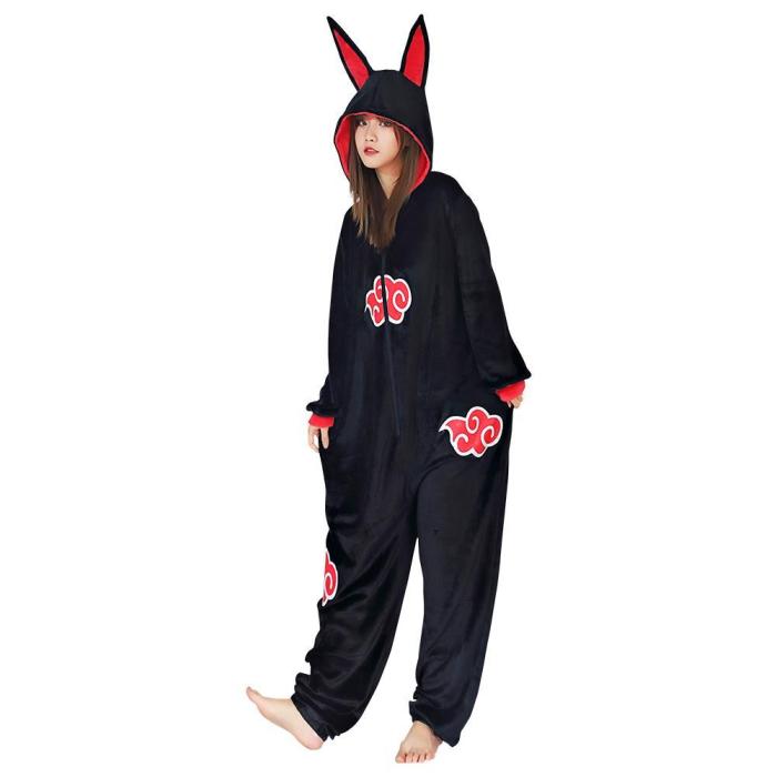 Anime Naruto Akatsuki Cloud Pajama Adult Unisex Onesies Polyester Sleepwear Pyjamas Halloween Carnival Costume Cosplay Costume