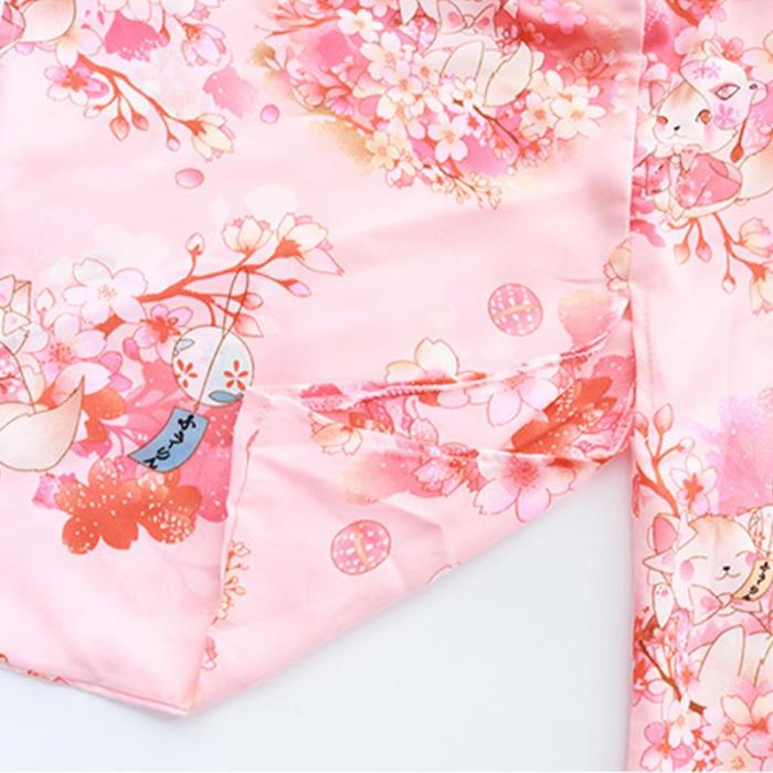 Sakura Floral Vintage Print Japanese Kimono Lingerie